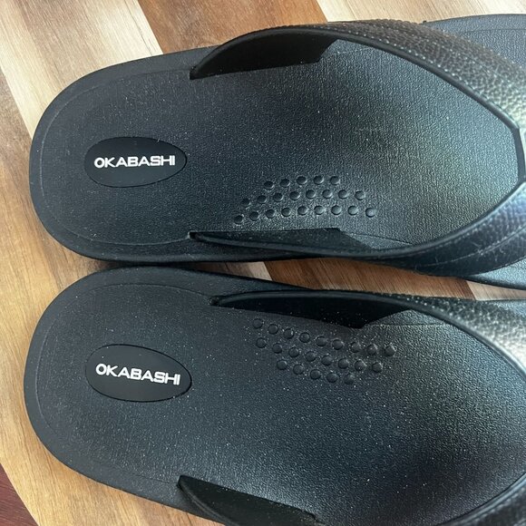 Okabashi Voyager Men's Flip Flops Thong Sandal Sz 11M in Black Slip Resistant - Picture 3 of 9